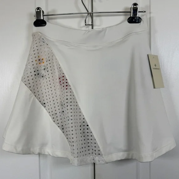 NWT Tuckernuck Tnuck Sport Naomi Tennis Skirt White Fresh Buds Floral Small - Picture 3 of 7